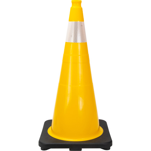 Premium Traffic Cone, 28", Yellow, 4" Reflective Collar(s) Brunswick Fyr & Safety