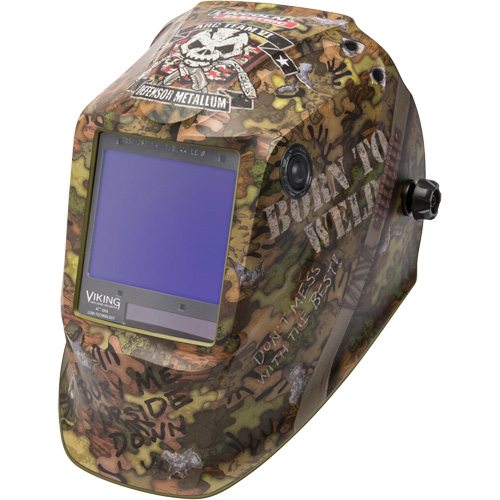 Masque de soudage VIKING 3350 Born To Weld, 3,74" lo x 3,34" la Champ de vision, Teinte 5 - 13 Brunswick Fyr & Safety