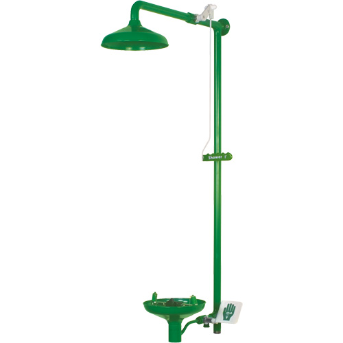 Laboratory Combination Shower with Open ABS Bowl, Wall-Mount Brunswick Fyr & Safety