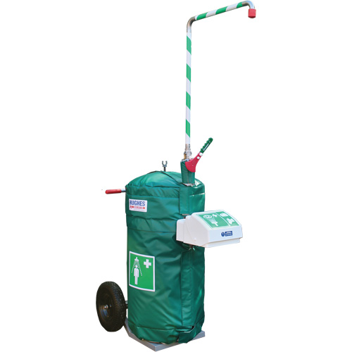 Insulated Mobile Self-Contained Emergency Safety Shower with Eye and Face Wash, 30 gal. Capacity, Meets None Brunswick Fyr & Safety