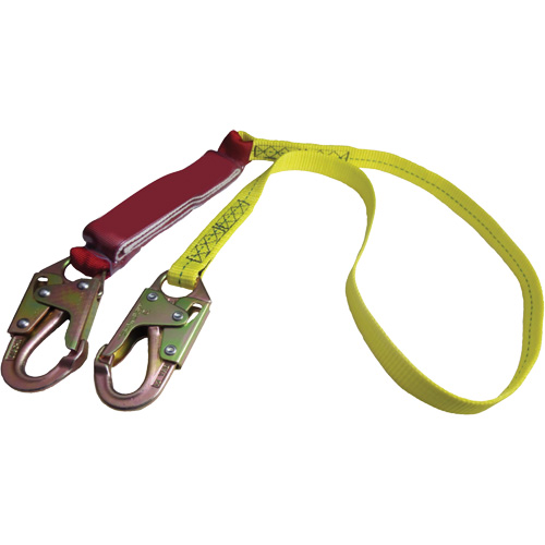 External Energy Absorber Lanyard with 3/4" Hook, 6', Snap Hook Center, Snap Hook Leg Ends, Polyester Brunswick Fyr & Safety