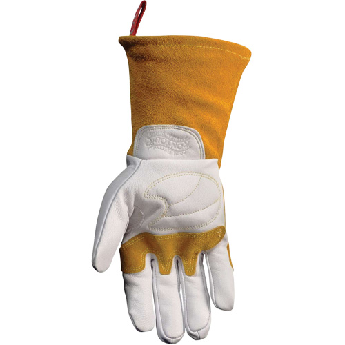Caiman&reg; Premium TIG/MIG Welder's Gloves with FR Insulated Split Cowhide Back, Grain Goatskin, Size X-Large Brunswick Fyr & Safety