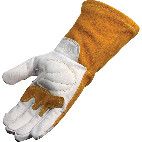 Caiman&reg; Premium TIG/MIG Welder's Gloves with FR Insulated Split Cowhide Back, Grain Goatskin, Size X-Large Brunswick Fyr & Safety