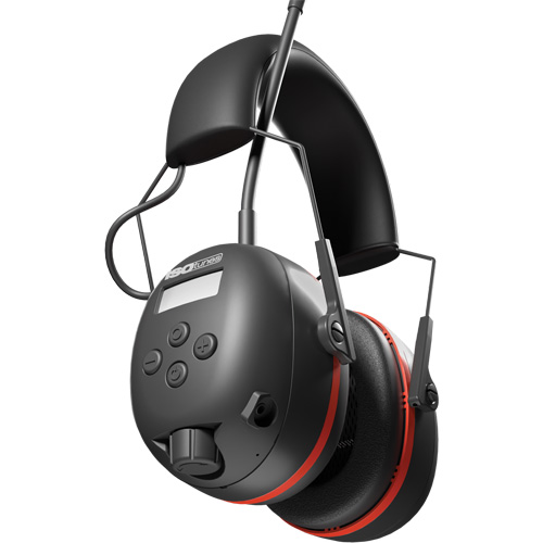 &eacute;couteurs AM/ FM Air Defender noir & Rouge, Style Bandeau, 24 dB Brunswick Fyr & Safety