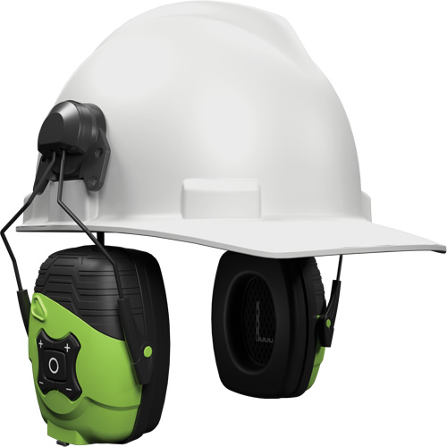 Safety Green Link Aware Bluetooth Earmuffs, Cap Mount Style, 21 dB Brunswick Fyr & Safety