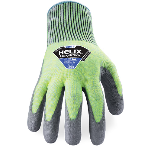 Helix&reg; 2057 Abrasion- & Cut-Resistant Gloves, Size 6/X-Small, 13 Gauge, Polyurethane Coated, HPPE Shell, ASTM ANSI Level A4/EN 388 Level C Brunswick Fyr & Safety