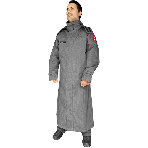 CoreMAX FR 52" Jacket with Attached Hood, 3X-Large, Grey Brunswick Fyr & Safety