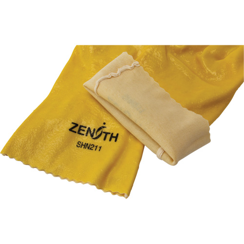 Rough-Finish Chemical-Resistant Gloves, Size 9, 12" L, PVC, Interlock Inner Lining, 47-mil Brunswick Fyr & Safety