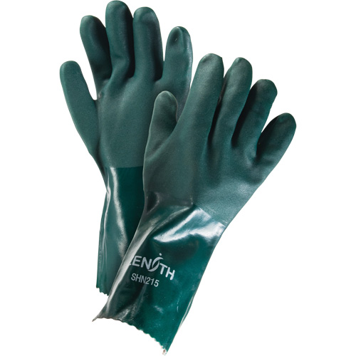 Gants verts &agrave; double enduit, 14" lo, PVC, Doublure en Jersey de coton, 70 mils Brunswick Fyr & Safety