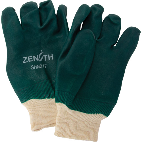 Gants verts &agrave; double enduit, 10" lo, PVC, Doublure en Jersey de coton, 70 mils Brunswick Fyr & Safety