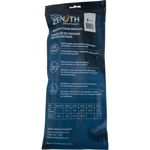 Semelles en mousse visco&eacute;lastique, Femmes 5 - 7 Brunswick Fyr & Safety