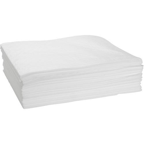Feuilles absorbantes li&eacute;es, Huile seulement, 15" x 19", 10 gal. d'absorption Brunswick Fyr & Safety