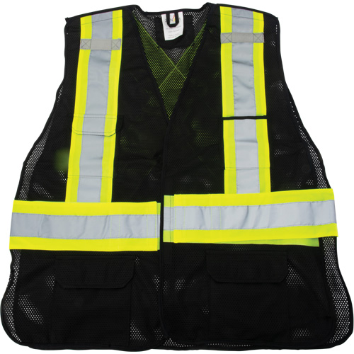 Veste d'arpenteur conforme aux normes de la CSA, Noir, Moyen, Polyester Brunswick Fyr & Safety