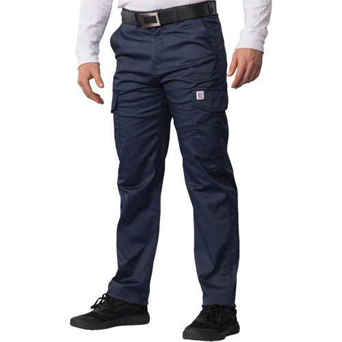 Big Flex Cargo Pants, Poly-Cotton/Spandex, Navy Blue, Size 60, 30 Inseam Brunswick Fyr & Safety