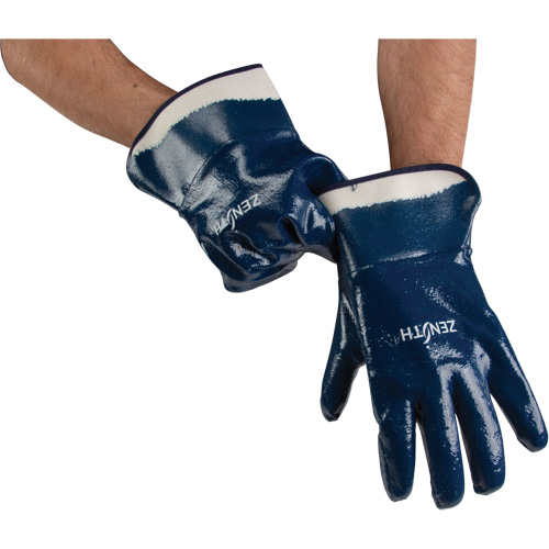 Gants &agrave; poignet de s&eacute;curit&eacute; de poids lourd, 11/2T-Grand, R&ecirc;vetement Nitrile, Enveloppe en Coton Brunswick Fyr & Safety