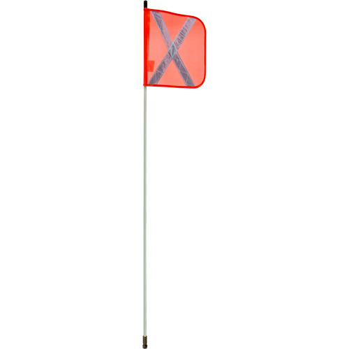 Heavy-Duty Safety Whip, Threaded Mount, 5' High, Orange with Reflective X Brunswick Fyr & Safety