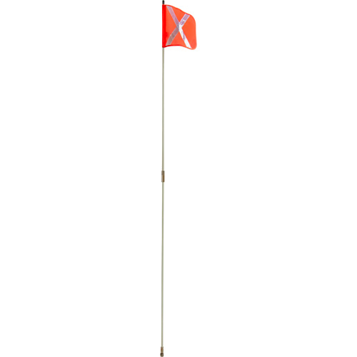 Heavy-Duty Safety Whip, Threaded Mount, 8' High, Orange with Reflective X Brunswick Fyr & Safety