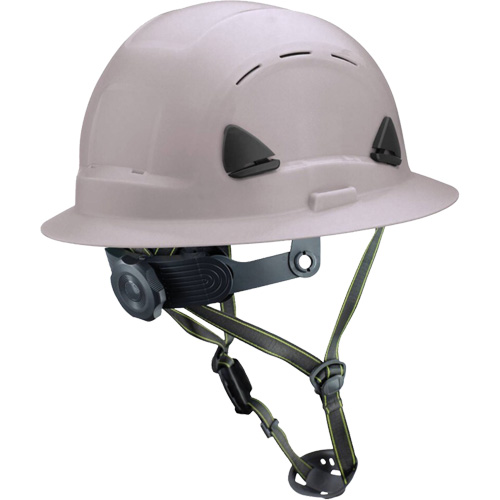 Casque Fibre Metal de style escalade avec bordure compl&egrave;te, R&eacute;pond aux normes CSA type 2, Suspension Rochet, Ventil&eacute; Brunswick Fyr & Safety