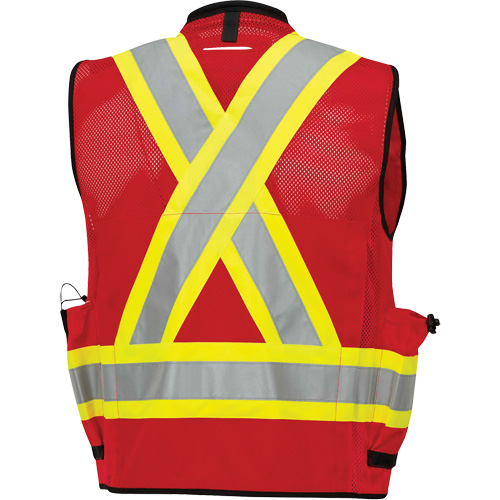 6678 High-Visibility Antimicrobial Mesh-Back Surveyor Vest, Red, Small, Polyester Brunswick Fyr & Safety