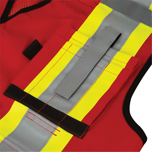 6678 High-Visibility Antimicrobial Mesh-Back Surveyor Vest, Red, Small, Polyester Brunswick Fyr & Safety