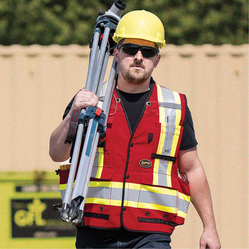 6678 High-Visibility Antimicrobial Mesh-Back Surveyor Vest, Red, Small, Polyester Brunswick Fyr & Safety