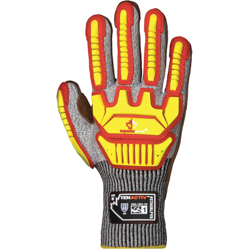 TenActiv STAGBLPVB Impact Gloves, 3X-Large, Cowhide Palm, Knit Wrist Cuff Brunswick Fyr & Safety