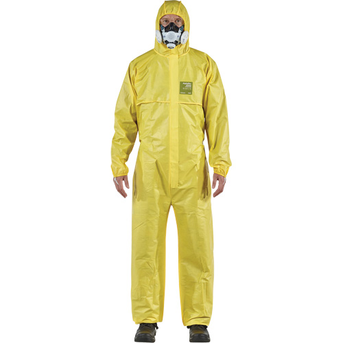 Combinaison AlphaTec 2300 STANDARD &agrave; coutures bord&eacute;es, mod&egrave;le 147, Petit, Jaune, Enduit de poly&eacute;thyl&egrave;ne/Polypropyl&egrave;ne Brunswick Fyr & Safety