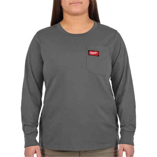 GRIDIRON Long Sleeve Pocket T-Shirt, Women's, X-Small, Grey Brunswick Fyr & Safety