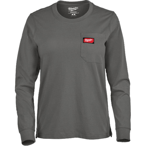 GRIDIRON Long Sleeve Pocket T-Shirt, Women's, X-Small, Grey Brunswick Fyr & Safety
