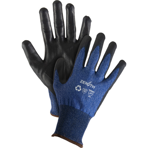 Gants &eacute;lastiques &eacute;cologiques r&eacute;sistants &agrave; la coupe, Taille 9, Calibre 18, Rev&ecirc;tement Polyur&eacute;thane, Enveloppe en Acier inoxydable/PEHP/rPET, ASTM ANSI niveau A5 Brunswick Fyr & Safety