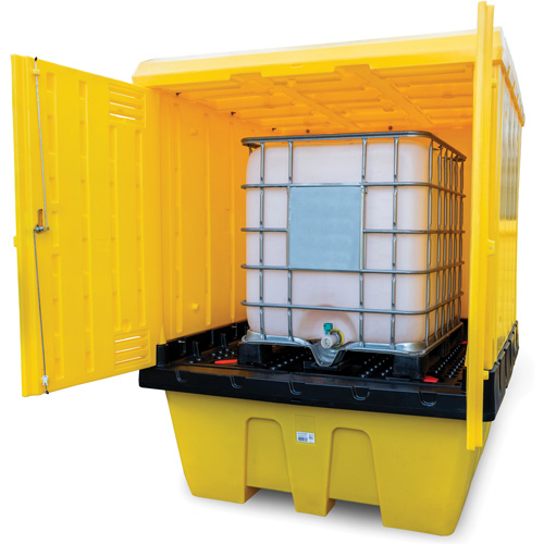 Hard Cover IBC Spill Pallet, 70" L x 70" W x 90" H, 1135 lbs. Load Capacity Brunswick Fyr & Safety