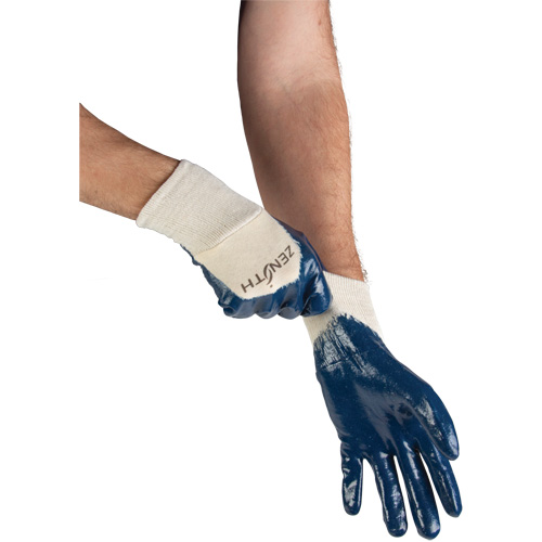 Gants &agrave; doublure interlock de poids moyen, 9/Grand, R&ecirc;vetement Nitrile, Enveloppe en Coton Brunswick Fyr & Safety