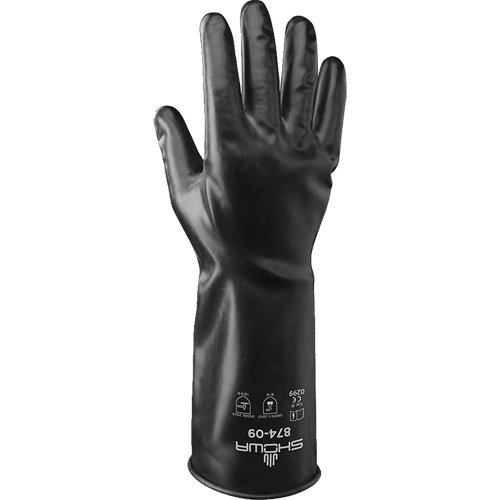 874 Chemical-Resistant Gloves, Size Small/7, 14" L, Butyl Rubber, 13.78-mil Brunswick Fyr & Safety