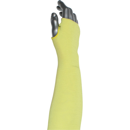 Manchette r&eacute;sistante &agrave; la coupe &agrave; pli unique Kut Gard avec ouverture pour le pouce, Aramide/ATA, 10", ASTM ANSI niveau A4, Jaune Brunswick Fyr & Safety