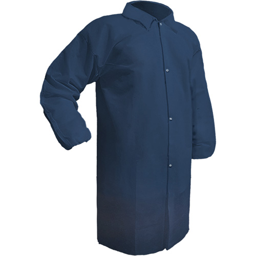 Care Lab Coat, Polypropylene, Medium, Blue Brunswick Fyr & Safety
