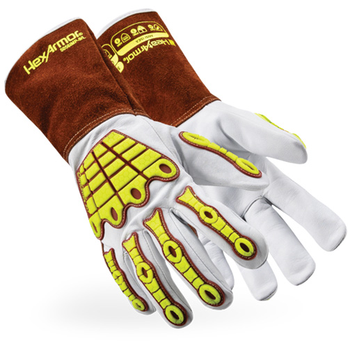 HeatArmor&reg; 5056IMP Welding Gloves, Grain Goatskin, Size Small Brunswick Fyr & Safety