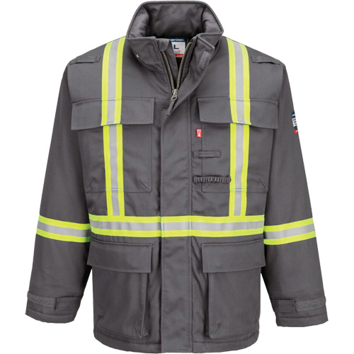 Bizflame&reg; 88/12 Insulated Winter Parka, Grey, Medium (Tall) Brunswick Fyr & Safety