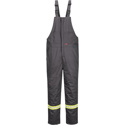 Bizflame&reg; 88/12 Insulated Bib Pants, Cotton/Nylon, Small, Grey Brunswick Fyr & Safety