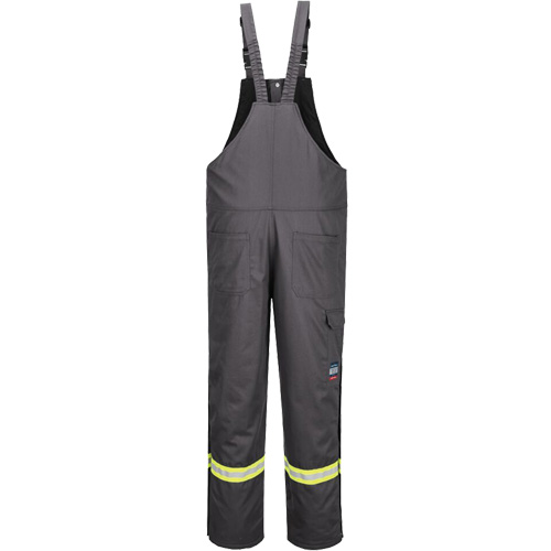 Bizflame&reg; 88/12 Insulated Bib Pants, Cotton/Nylon, Small, Grey Brunswick Fyr & Safety