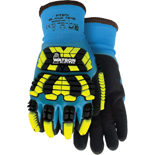 Gants d'hiver antichocs 9393TPR Stealth Black Ops, Petit, Paume en Mousse de latex, Poignet Poignet en tricot Brunswick Fyr & Safety