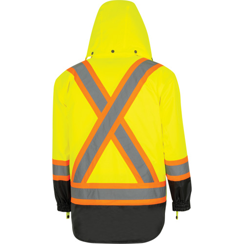 Parka de s&eacute;curit&eacute; d'hiver imperm&eacute;able 7-en-1 5057 Pioneer Yukon, Polyester, Noir/Jaune lime haute visibilit&eacute;, T-petit Brunswick Fyr & Safety