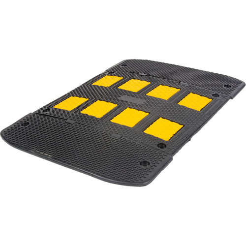 Speed Hump with End Caps, Rubber, 3' L x 40" W x 2" H Brunswick Fyr & Safety