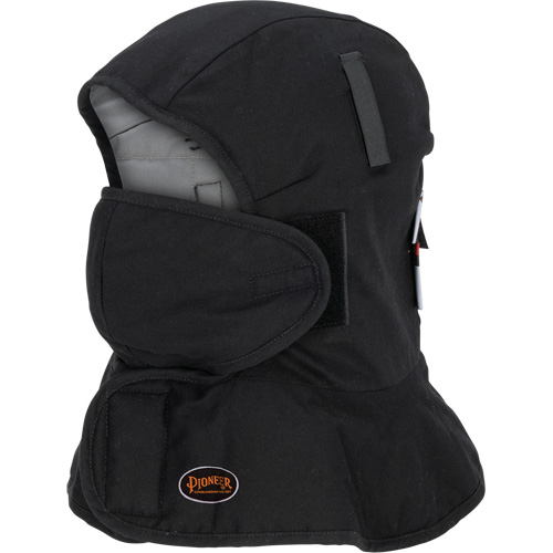 Pioneer 765A Flame-Resistant Quilted Hard Hat Liner with Long Neck & Detachable Mouthpiece, Black/Grey, Cotton/FR-Tech&reg;/Modacrylic/Nylon Brunswick Fyr & Safety