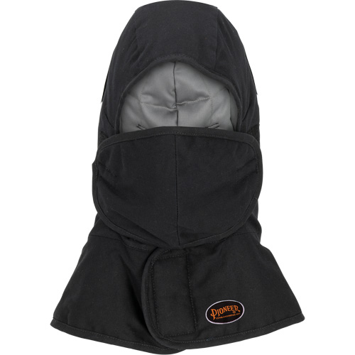 Pioneer 765A Flame-Resistant Quilted Hard Hat Liner with Long Neck & Detachable Mouthpiece, Black/Grey, Cotton/FR-Tech&reg;/Modacrylic/Nylon Brunswick Fyr & Safety