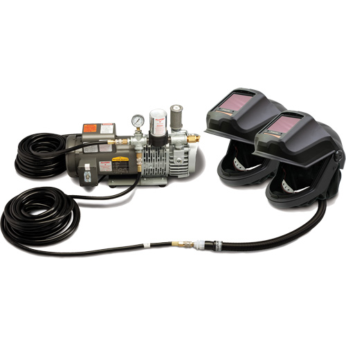 2-Worker DEFENDER Supplied Air Shield & Flip-Front Welding Helmet System Brunswick Fyr & Safety