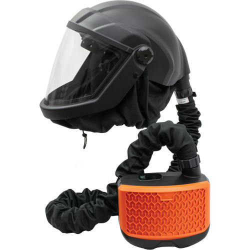 Respirateur &agrave; adduction d'air purifi&eacute; avec visi&egrave;re et ensemble de ventilation PEAKAIR DEFENDER, Respirateur &agrave; masque, Pile Lithium-ion Brunswick Fyr & Safety