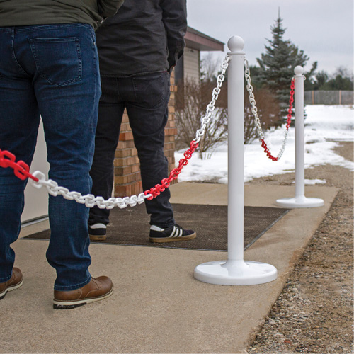 Chaîne de barri&egrave;re en plastique &agrave; deux couleurs, Vert/Blanc Brunswick Fyr & Safety