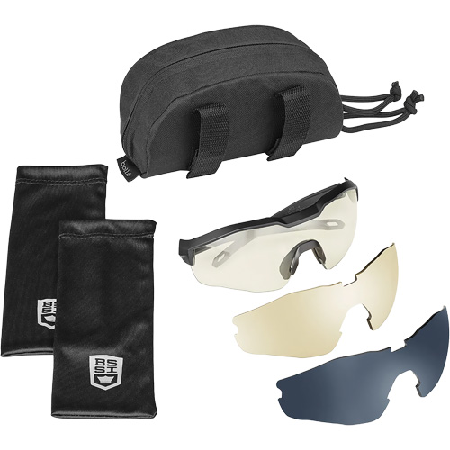 Ensemble de cache-œil pour lunettes de s&eacute;curit&eacute; MY6, Lentille Transparent/Fum&eacute;e/Cuivre, Antibu&eacute;e/Anti-&eacute;gratignures, ANSI Z87+ Brunswick Fyr & Safety