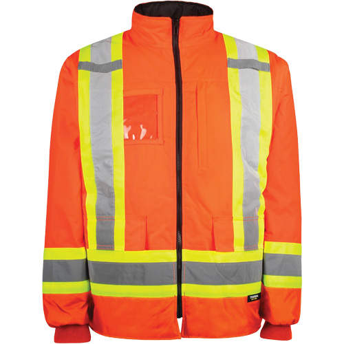Manteau haute visibilit&eacute; 7-en-1, Polyester, Orange haute visibilit&eacute;, T-Grand Brunswick Fyr & Safety