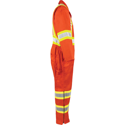 High-Visibility Unlined Coveralls, Small, High Visibility Orange Brunswick Fyr & Safety